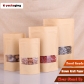 5 pcs Inkjet Printable Standing Zipper Paper Food Bags Resealable Food Packaging with Window